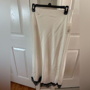 a new day Cream Maxi Skirt with Black Lace Accent
